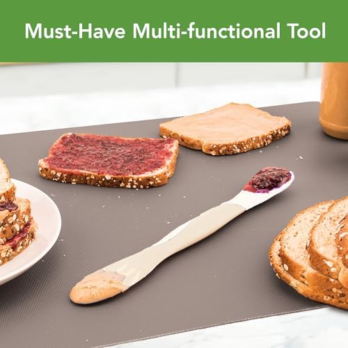 Tovolo Scoop and Spread Large Dual End Silicone Sandwich Spreader Tool with Nylon Handle, BPA Free Dishwasher Safe Silicone and Nylon Tool for Spreading and Scooping, Buttercream and Ivory - Image 2
