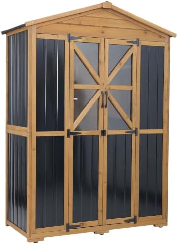 Gowoodhut Large Outdoor Storage Cabinet Tool Shed with 6 Adjustable Shelves by Gowoodhut