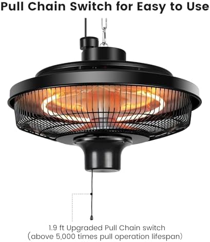 Fanspex 1500W Electric Ceiling Heater for Home, Patio, Gazebo & Greenhouse - Image 4