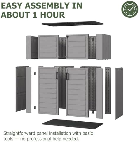Aoxun 61 Cu.Ft Outdoor Storage Shed, Widened Outdoor Storage Cabinet - Image 5
