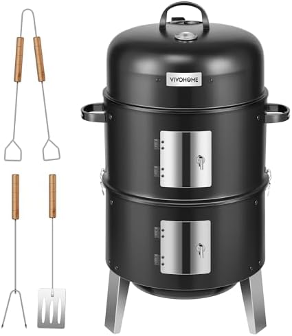 VIVOHOME 3-in-1 Vertical Charcoal Smoker by VIVOHOME