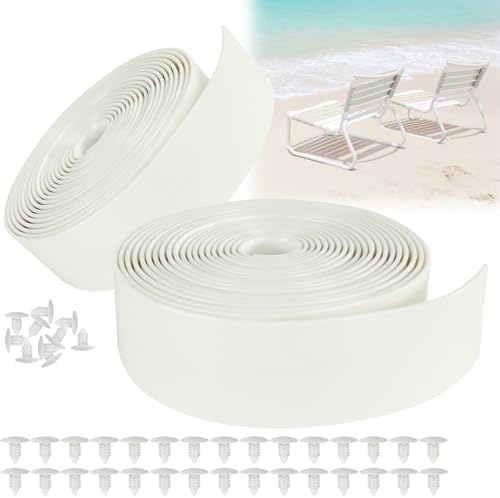 LukLoy 2" Wide 40ft Long Vinyl Straps for Patio Chairs Repairs, White by LukLoy