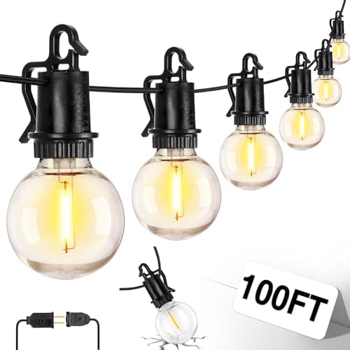 ZJOJO 100FT Outdoor String Lights, Outdoor Lights for Patio by ZJOJO
