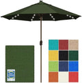 EliteShade USA 10-Year-Non-Fading 10ft Market Patio Umbrella, Commercial Grade Table Sun Umbrella with 80 Solar LED Lights, Crank Open, Windproof & UPF 50+ UV Protection for Garden, Deck, Pool, Backyard, No Tilt, Fern by EliteShade