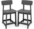 SERWALL Outdoor HDPE Counter-Height Bar Stools Set of 2, Gray by SERWALL