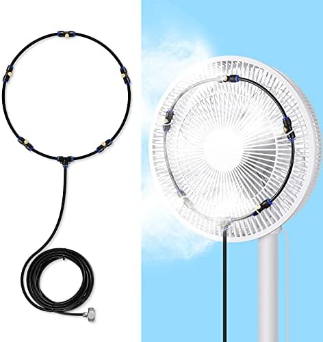 lifeegrn Misting Cooling System: Outdoor Mister System for Patio, 20 FT Misting Line+5 Mist Nozzles+3/4" Brass Adapter Garden Trampoline Greenhouse by lifeegrn