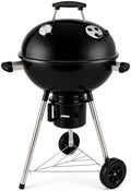 18-Inch Kettle Charcoal Grill with Lid, Porcelain-Enameled BBQ Grill with Built-in Thermometer, Adjustable Air Vents, Removable Ash Catcher, Wheels for Backyard BBQ, Patio & Outdoor Cooking by Unknown