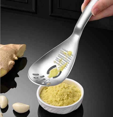 5 in 1 Egg Separator for Raw Eggs, Potato Masher Multifunction Cooking Spoon, Egg Yolk Separator, Grater Plate, Bottle Opener & Slotted Spoon 304 Stainless Steel Thickened (Cooking spoon) - Image 3