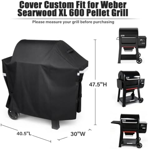 QuliMetal Grill Cover for Weber Searwood 600 Pellet 3400145 - Image 2