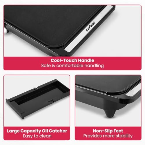 38" x 10" Foldable Electric Griddle with 2 Cooking Zones - Image 6