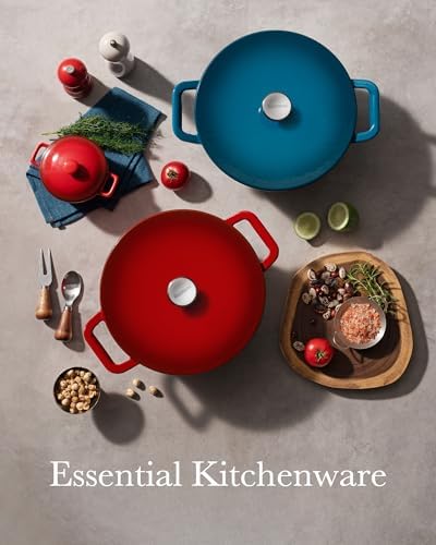 Dutch Oven Pot with Lid, 6QT Cast Iron Pot, Cerise - Image 3