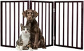 3-Panel Indoor Foldable Dog Fence for Stairs, Hallways, or Doorways - 54x24-Inch Wood Freestanding Dog Gates by PETMAKER (Brown) by PETMAKER