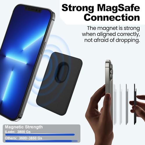 iLodn Magnetic Wallet Compatible with MagSafe for iPhone 17 16 15 14 13 12 Pro Max Air Plus Model, Mag 3 Safe Card Holder Stick on Accessories for Cell Phone & Case, Pink - Image 4