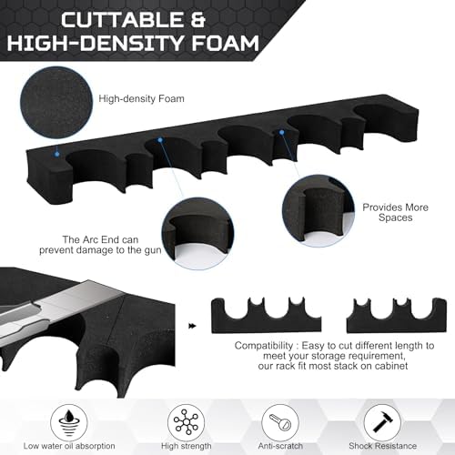 OCQOTAT Gun Rack for Gun Storage, Gun Safe Accessory for Shotguns, Gun Holder in Gun Cabinet, Shotgun Rest, Foam Material with Magnetic Strip and Hook Strip, Gifts for Hunters - Image 5