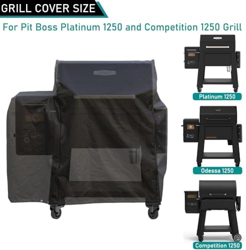 ZJYWSCH Grill Cover for Pit Boss Competition Series 1250, Platinum 1250, Odessa Onyx 1250 Wood Pellet Grill Smoker Heavy Duty PitBoss PB1250CS PB1250PL 1250CS Grill Cover Waterproof - Image 2