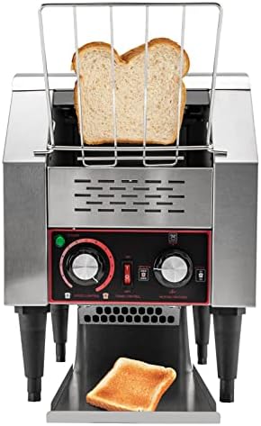 150 Slices/Hour Commercial Conveyor Toaster, 1300W Stainless Steel Heavy Duty Industrial Toasters w/Three-ring Heating Tubes, Countertop Electric Restaurant Equipment for Bun Bagel Bread Baked Food by LARIDEN