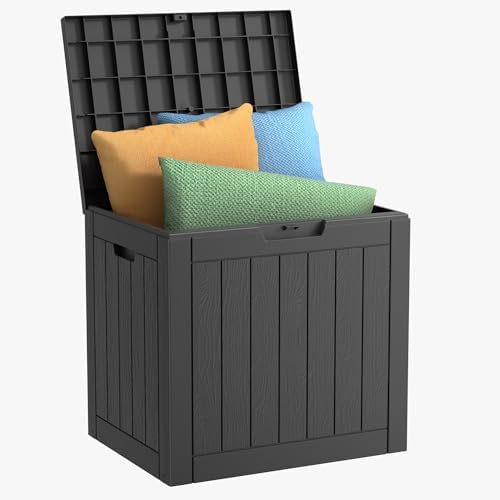 ROJIK 50 Gallon Deck Boxes Outdoor Waterproof Storage Box, Grey by ROJIK