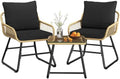 Yaheetech 3 Piece Patio Bistro Set, Outdoor Wicker Bistro Furniture Sets by Yaheetech