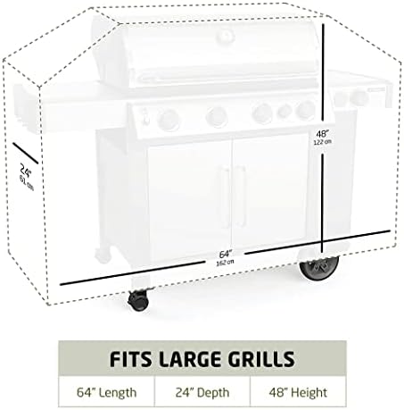 Zober BBQ Grill Cover - 64 Inch Waterproof Double Layered Fits Weber Gas Grill Cover Charbroil Grill & Smoker - Gas Grill Covers w/ Air Vents, Dual Handles - 600D Oxford Fabric, Gray - Image 3