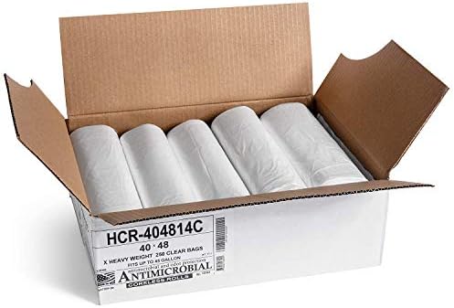 Aluf Plastics 45 Gal Clear Trash Bags, 14 Micron (EQ.), 40" x 48" (250 Pk) - Image 2