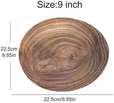 MaitianGuyou 40 Count 9 Inch Wood Grain Paper Plates, Rustic Wood Slice Disposable Party Farmhouse Decoration for Woodland Baby Shower Lumberjack Birthday Party Supplies(9 Inch,Dark Wood) - Image 6