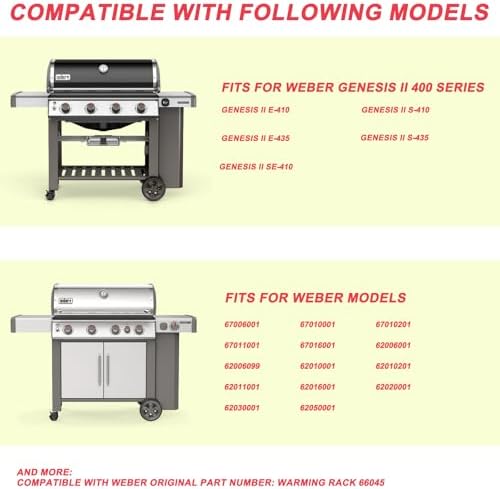 66045 Warming Rack for Weber GS4 Genesis II 400 Series 4 Burner Gas Grill - Image 2