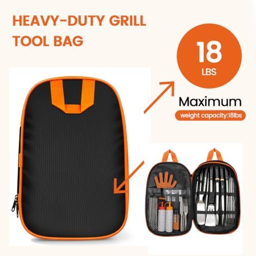 Grill Tool Storage Bag for Outdoor Barbecue, 15 in, Multi-Compartmen - Image 5