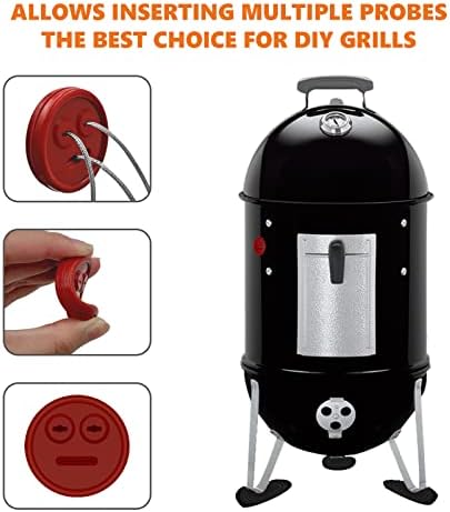 4 Pack Meat Probe Red Grommets for Weber 85037 Smokey Mountain Cookers, DIY - Image 3