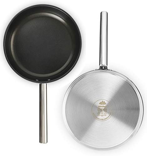 Camping Cookware Set 304 Stainless Steel 8-Piece Pots & Pans Open Fire Cooking Kit | Frying Pan Steamer with Travel Tote Bag | Compact For Outdoors & Indoors Kitchen Campfire Hiking RV - Image 4