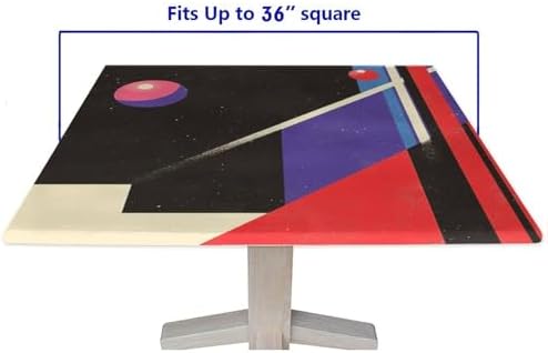 Table Cloths with Elastic Corners, Modern Minimalism Pattern Printed on Fade Resistant Fitted Table Covers, Use for Kitchen Patio Restaurant, Fit for 36" x 36" Square Tables - Image 5