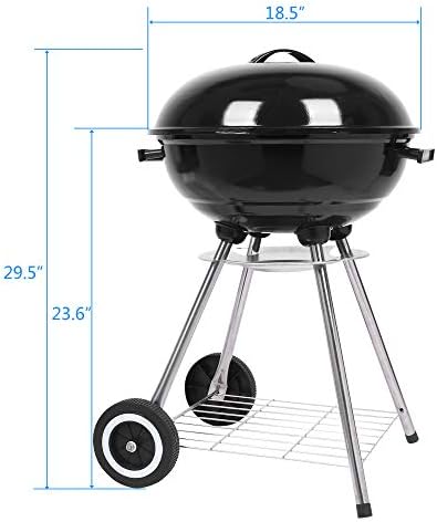 ROVSUN 18 inch BBQ Charcoal Grill, Outdoor Portable Kettle Barbecue Grill with Stand, Heat Control,Camping Patio Backyard Picnic - Image 2