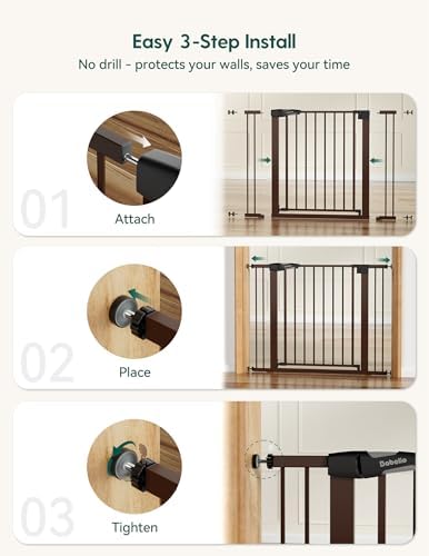 Babelio 26-40" Pressure Mounted Baby Gate for Stairs, PressGuard Dog Gate - Image 5
