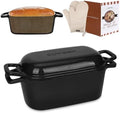 Oval Enameled Dutch Oven for Bread Baking - 3.6QT Cast Iron Sourdough Bread Pan with Lid by COWORM