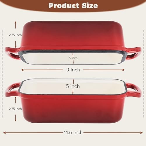Cast Iron Loaf Pan with Lid, 9x5 Loaf Pans for Homemade Bread - Image 2