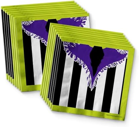 Beatlejuice Party Supplies - Ghost Birthday Supplies - Halloween - Tableware Set Includes Plates Napkins Cups - Kit for 16 - Image 3
