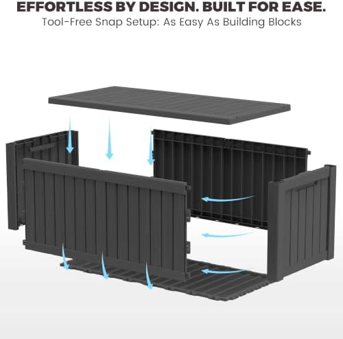 Outdoor Storage Box,150 Gallon Waterproof Deck Box [Upgraded 3.0] - Image 6