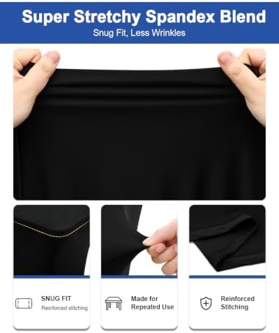 Smiry 5 Pack Spandex Table Cloth 8FT, Elastic Fitted Black Tablecloth - Image 4
