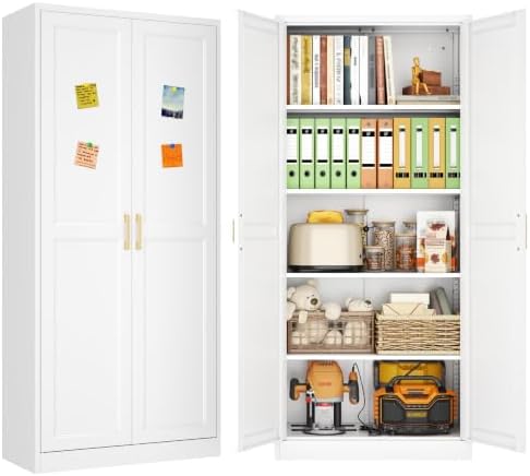 71" Metal Pantry Cabinet,Storage Cabinet with Doors and Shelves by SteelLifeNeatlyOrganized