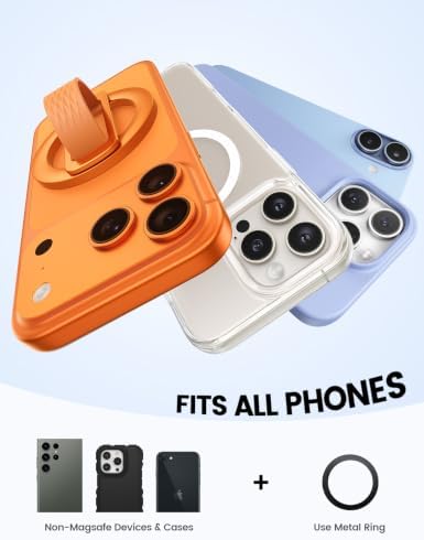 Lamicall Cosmic Orange Silicone Finger Loop Magnetic Phone Grip for MagSafe - Image 6