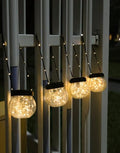 PARTPHONER Solar Lanterns Solar Lights Outdoor Waterproof 18-Pack, Solar Powered Hanging Lights Cracked Glass Hanging Globes for Christmas Decoration, Shepherd Hook, Garden Tree Ornaments by PARTPHONER