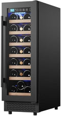 12 Inch Wine Cooler Refrigerator, 21 Bottles Wine Fridge Small with Glass Door Built-in or Freestanding, Skinny Wine Fridge Compressor Quick Cooling&Low Noise-Kitchen Bar Office by Vushine