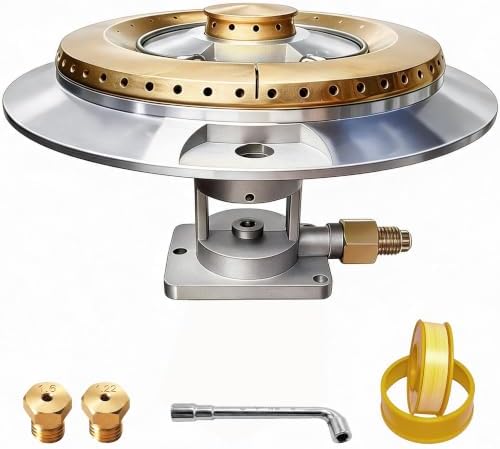 BBQ Grill Side Burner Replacement Kit, 6" Side Burner Head, Burner Base, LP/NG Orifices & Tool &, for Single/Double Outdoor Kitchen Burners, for Lion/Blaze/Sunstone/Summerset/Jenn Air Built-In Grill by Unknown