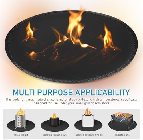 Round Black Silicone Grill Mat 13.98 X 13.98 X 0.12 in - Image 4