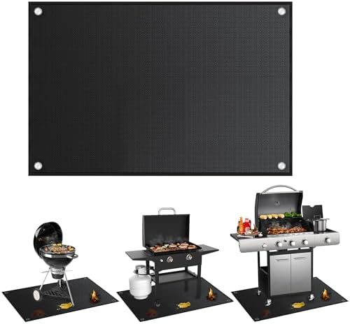 Under Grill Mat 48 x 30inch, Double-Sided Fireproof Under Grill Mats by iforyHealthyLiving