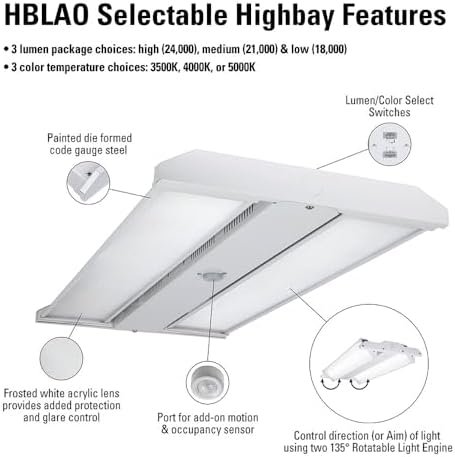Metalux HBLAOS 2ft Linear High Bay LED Adjustable Optics - Image 3