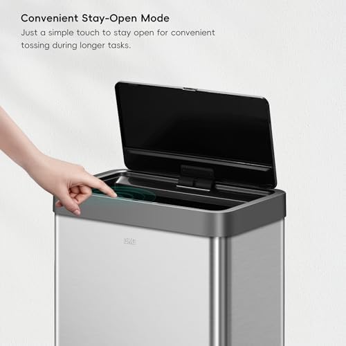 EKO Mirage X 80 Liter / 21.1 Gallons Motion Sensor Trash Can or Recycling Bin, Automatic Large Kitchen Trash Can Touchless, Stainless Steel - Image 5