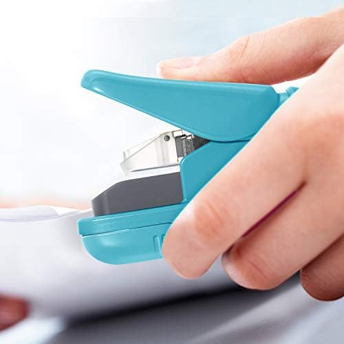 Plus Paper Clinch Compact Staple-Free Stapler, Blue Turquoise - Image 6