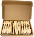 300 Pack Disposable Wooden Cutlery Assortment - 100 Knives, 100 Forks, 100 Spoons | Eco-Friendly Biodegradable Birch Wood Utensils for Parties & Picnics by Funiverse