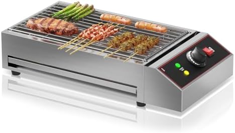 Garvee 1800W Smokeless Electric Grill, Indoor Outdoor Portable Griddle, Commercial Countertop BBQ Grill with Stainless Steel Grill Grate, Adjustable Temperature 122°F-572°F, for Home Camping Picnic - Image 7