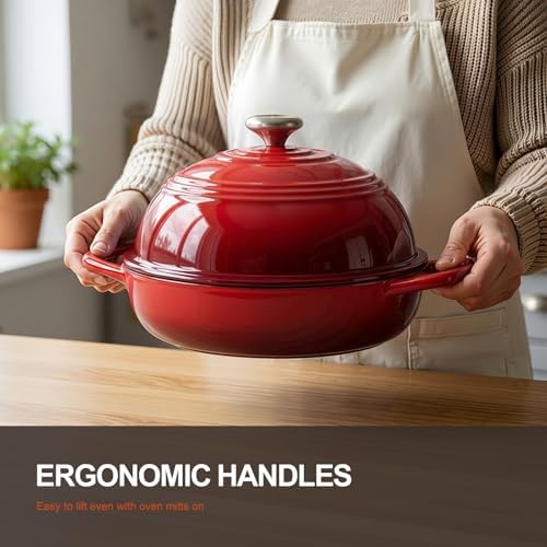 Overmont Enameled Cast Iron Dutch Oven, 6QT Bread Oven with Dome Lid Recipe - Image 2